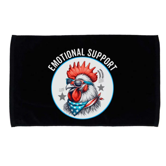 Chicken Emotional Support Cock American Flag Microfiber Hand Towel