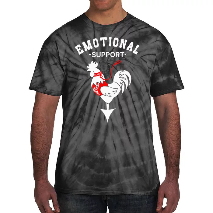 Chicken Emotional Support Cock Tie-Dye T-Shirt