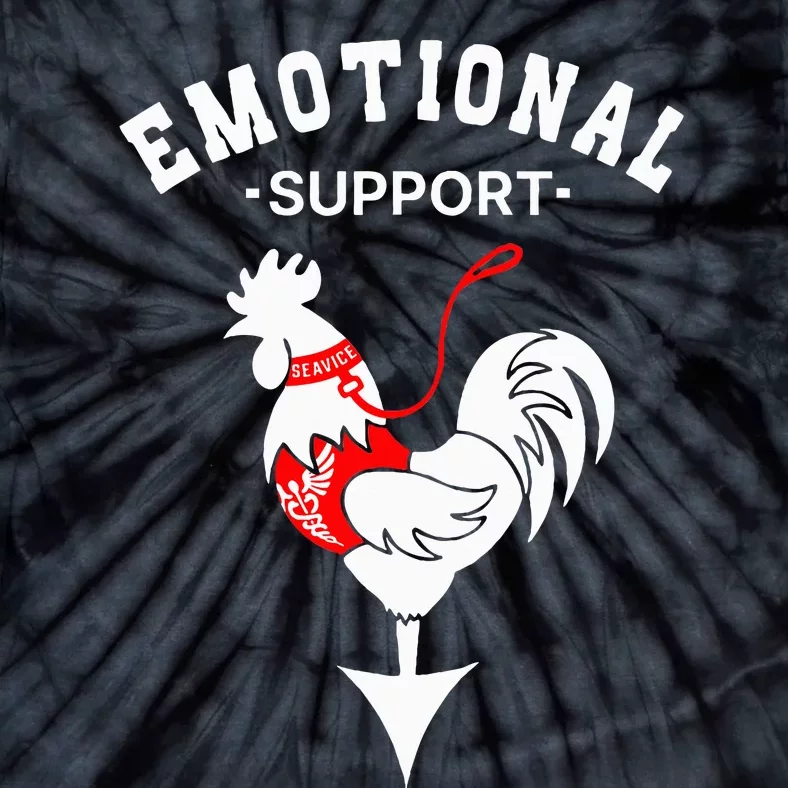 Chicken Emotional Support Cock Tie-Dye T-Shirt