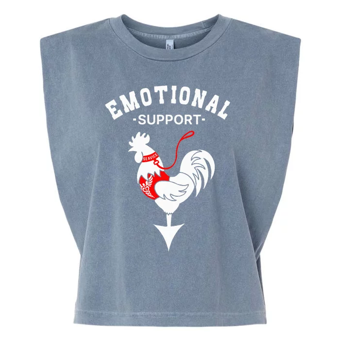 Chicken Emotional Support Cock Garment-Dyed Women's Muscle Tee