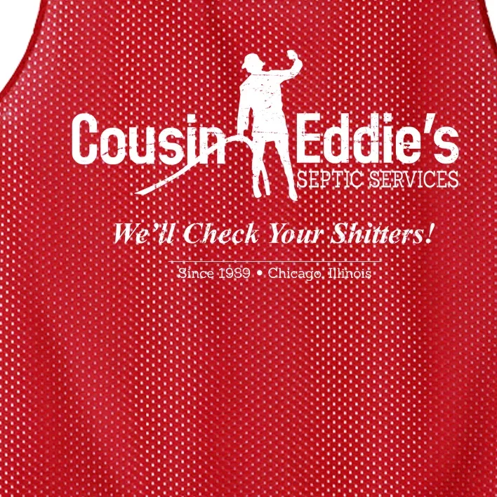 Cousin Eddie's Septic Service We'll Check Your Shitters! Mesh Reversible Basketball Jersey Tank