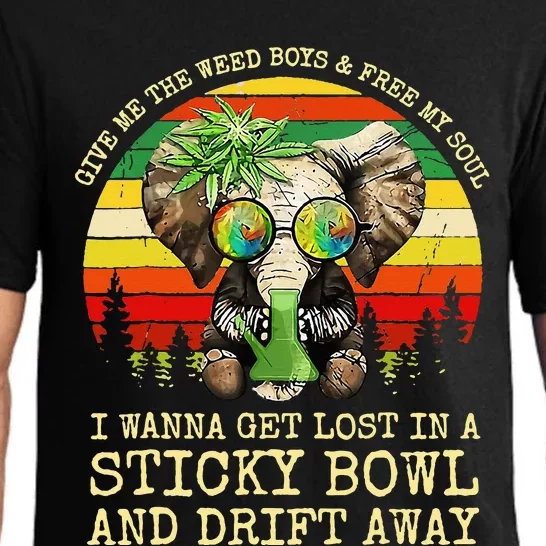 Cool Elephant Smoking Weed Bong Marijuana Cannabis Stoner Pajama Set