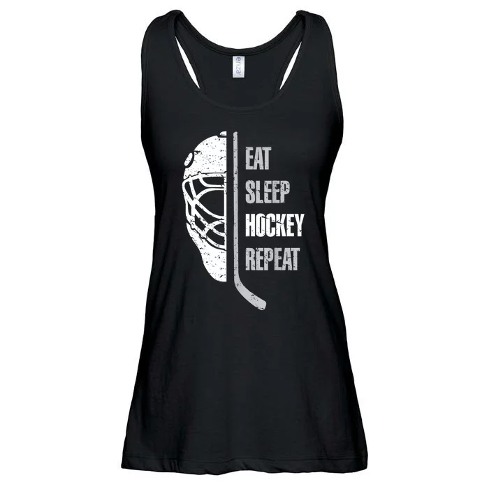 Christmas Eat Sleep Hockey Repeat For Teen Adult Hockey Gift Ladies Essential Flowy Tank