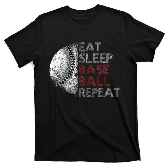 Cute Eat Sleep Baseball Repeat Vintage Funny Baseball Lover T-Shirt