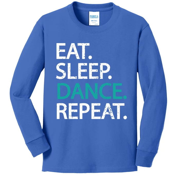 Classic Eat Sleep Dance Repeat Gift Dancers Fan Tee Kids Long Sleeve Shirt