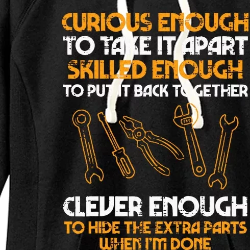 Curious Enough To Take It Apart Car Auto Garage Mechanic Women's Fleece Hoodie