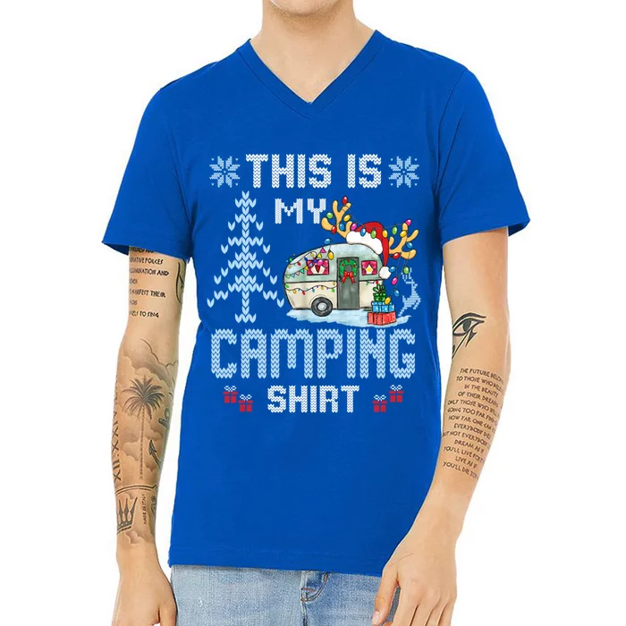 Christmas Eve This Is My Camping Meaningful Gift V-Neck T-Shirt