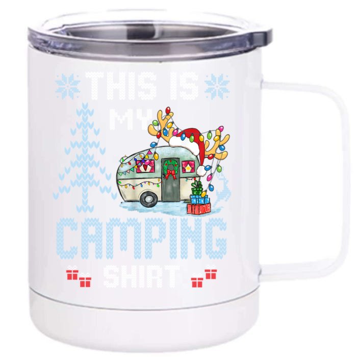 Christmas Eve This Is My Camping Meaningful Gift Front & Back 12oz Stainless Steel Tumbler Cup