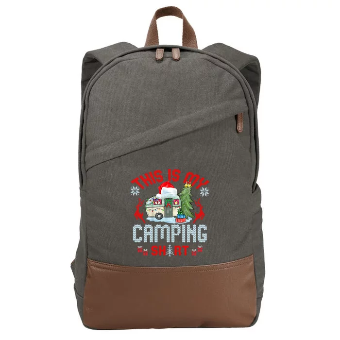 Christmas Eve This Is My Camping Gift Cotton Canvas Backpack