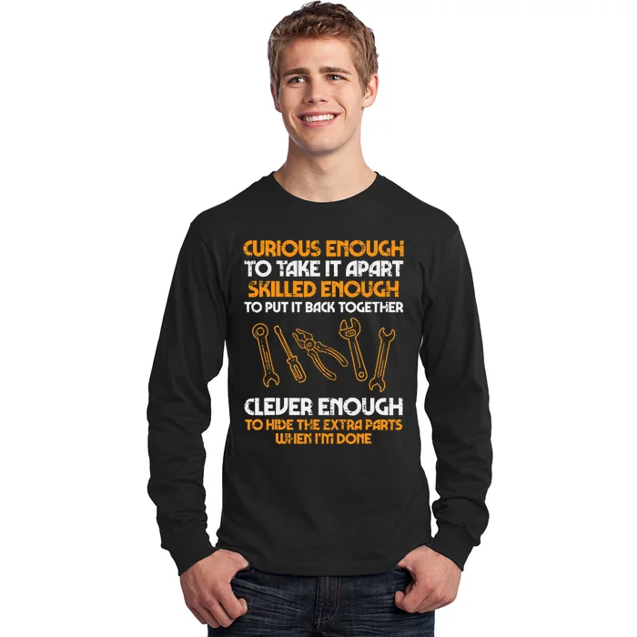 Curious Enough To Take It Apart Car Auto Garage Long Sleeve Shirt