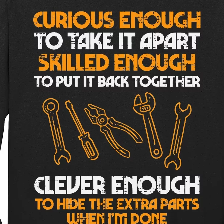 Curious Enough To Take It Apart Car Auto Garage Long Sleeve Shirt