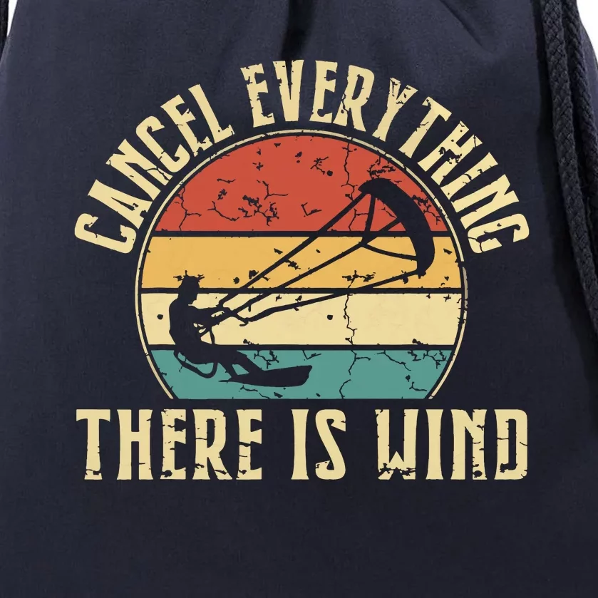 Cancel Everything There Is Wind Drawstring Bag