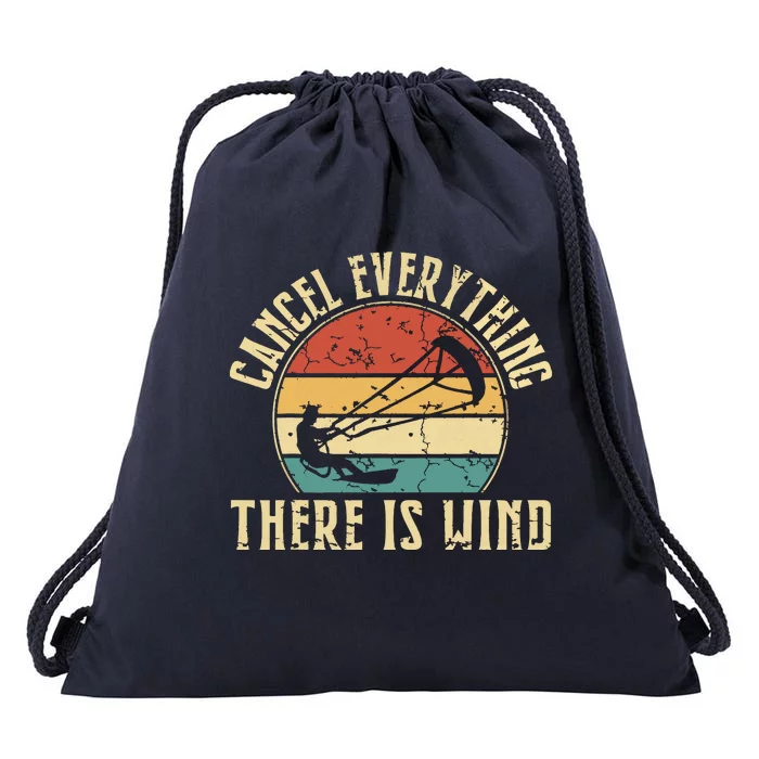 Cancel Everything There Is Wind Drawstring Bag