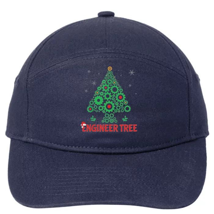 Christmas Engineer Tree Mechanical Engineering Gift 7-Panel Snapback Hat