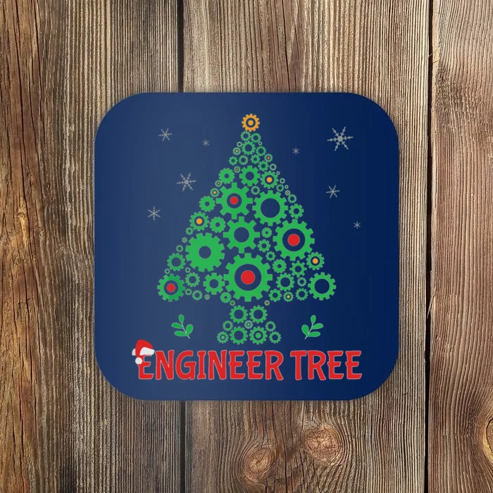 Christmas Engineer Tree Mechanical Engineering Gift Coaster