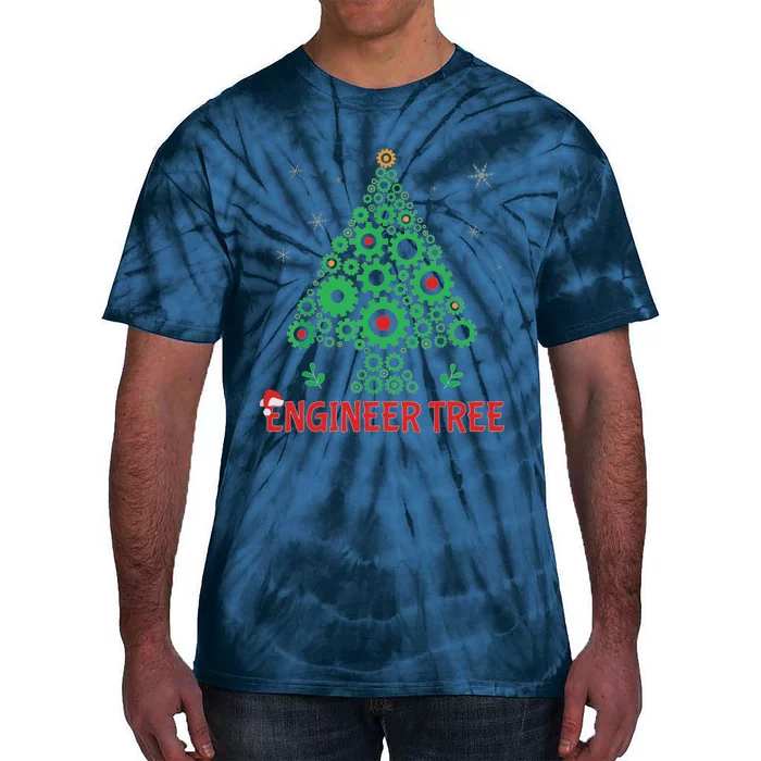 Christmas Engineer Tree Mechanical Engineering Gift Tie-Dye T-Shirt