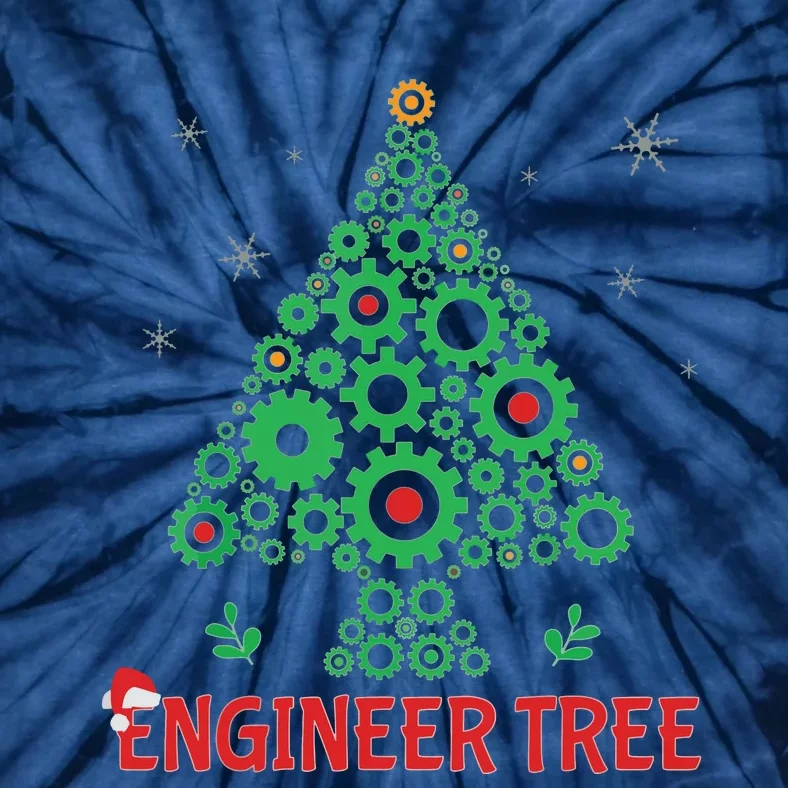 Christmas Engineer Tree Mechanical Engineering Gift Tie-Dye T-Shirt