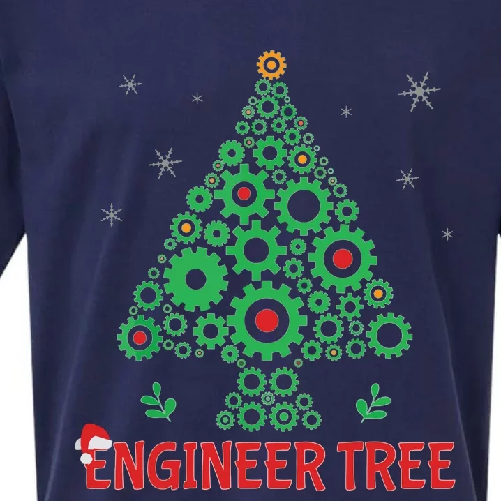 Christmas Engineer Tree Mechanical Engineering Gift Sueded Cloud Jersey T-Shirt