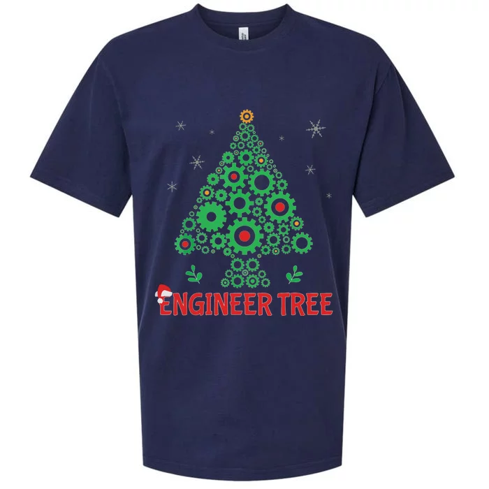 Christmas Engineer Tree Mechanical Engineering Gift Sueded Cloud Jersey T-Shirt