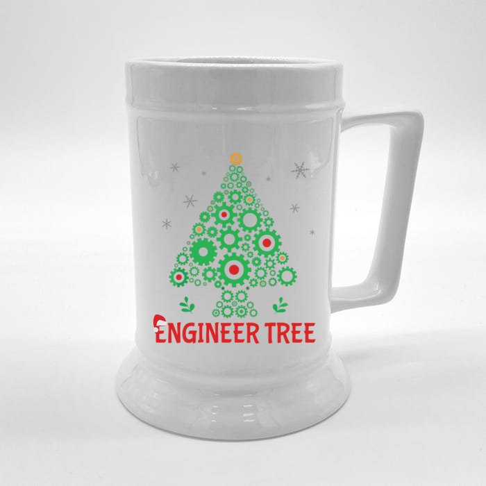 Christmas Engineer Tree Mechanical Engineering Gift Front & Back Beer Stein