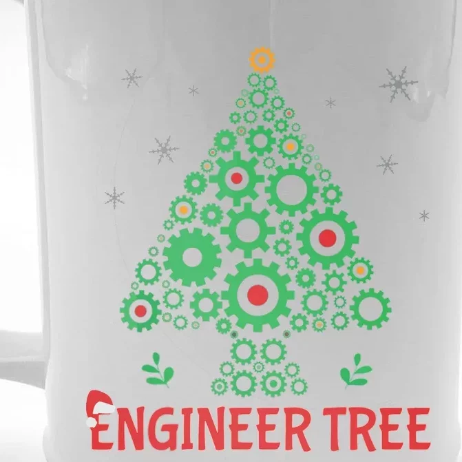 Christmas Engineer Tree Mechanical Engineering Gift Front & Back Beer Stein