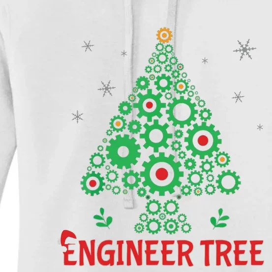 Christmas Engineer Tree Mechanical Engineering Gift Women's Pullover Hoodie