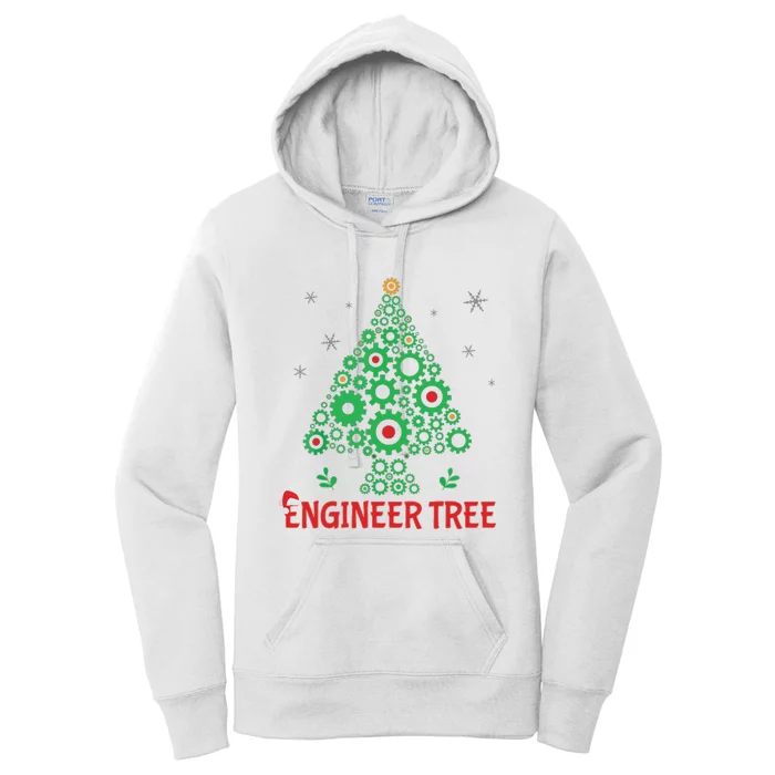 Christmas Engineer Tree Mechanical Engineering Gift Women's Pullover Hoodie