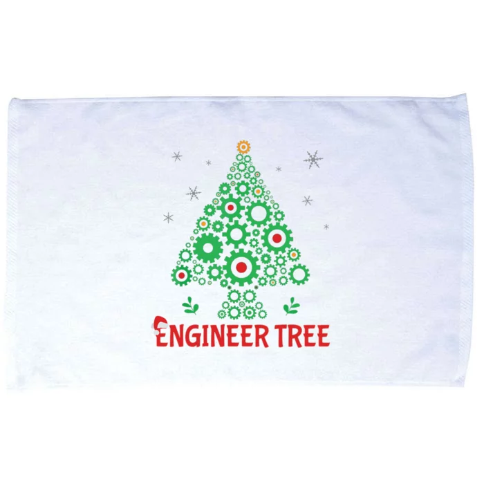 Christmas Engineer Tree Mechanical Engineering Gift Microfiber Hand Towel