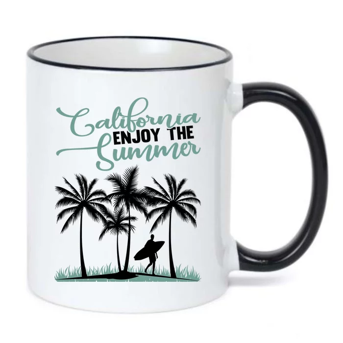 California Enjoy The Summer Surf Black Color Changing Mug