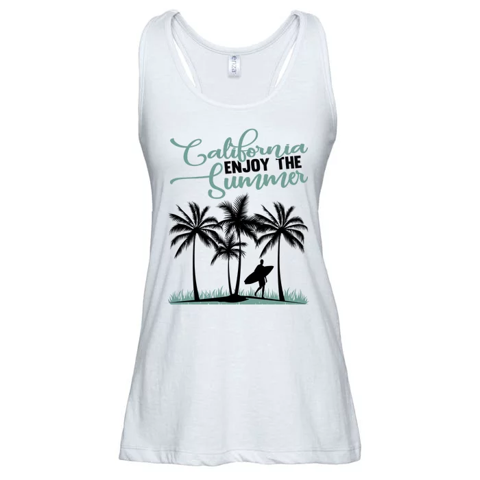 California Enjoy The Summer Surf Ladies Essential Flowy Tank