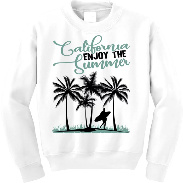 California Enjoy The Summer Surf Kids Sweatshirt