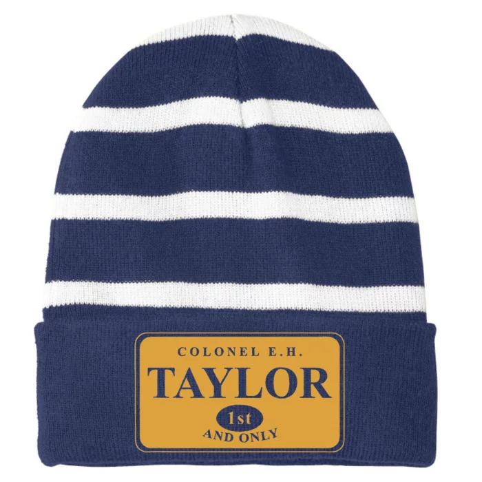 Colonel E.H. Taylor 1st And Only Bourbon Whiskey Striped Beanie with Solid Band