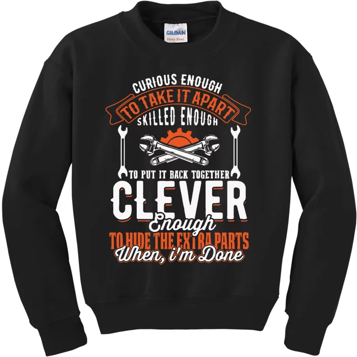 Curious Enough To Take It Apart Kids Sweatshirt