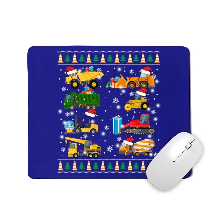 Construction Excavator Truck Santa Ugly Sweater Christmas Funny Gift Mousepad