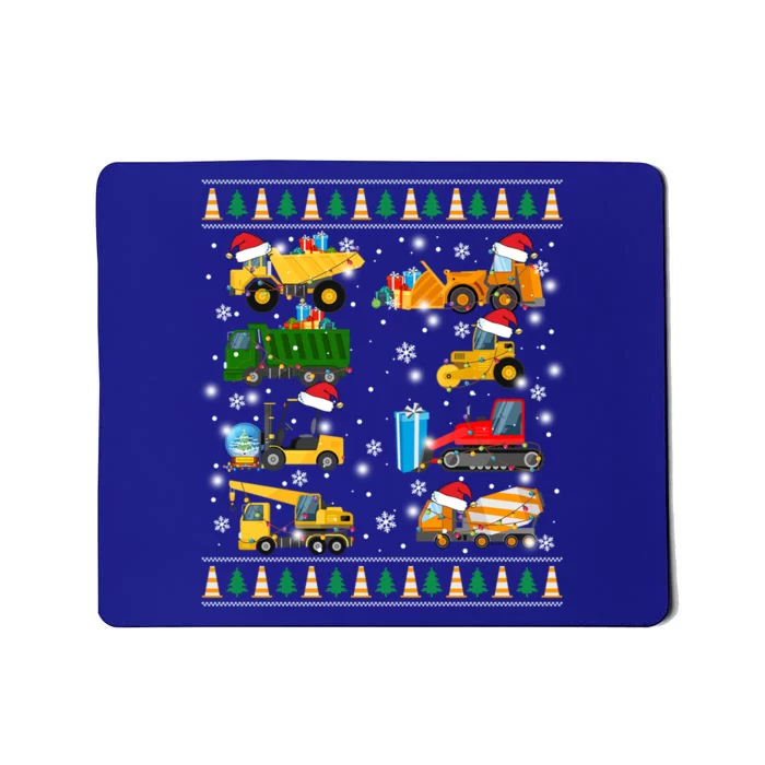 Construction Excavator Truck Santa Ugly Sweater Christmas Funny Gift Mousepad