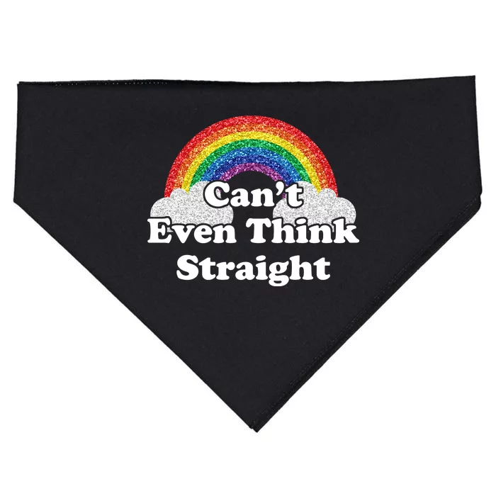 Cant Even Think Straight Rainbow LGBTQ USA-Made Doggie Bandana