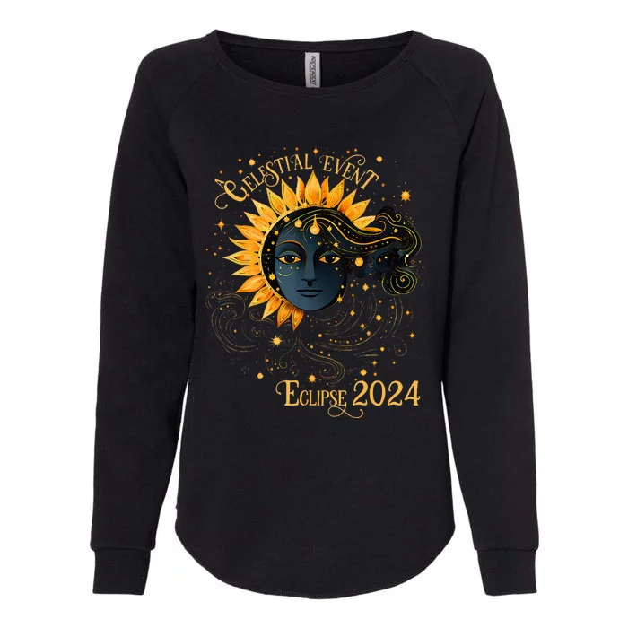 Celestial Event Total Solar Eclipse Womens California Wash Sweatshirt