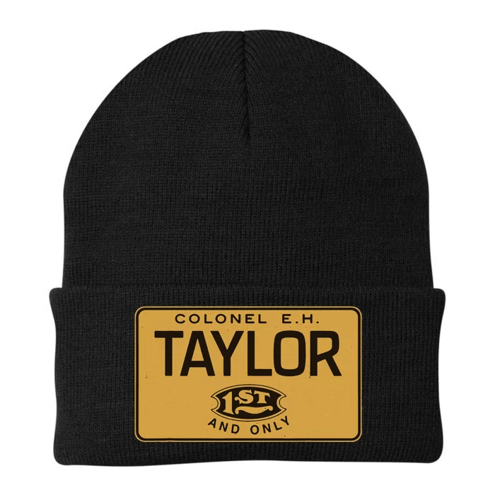 Colonel Eh Taylor Bourbon Whiskey Badge Knit Cap Winter Beanie