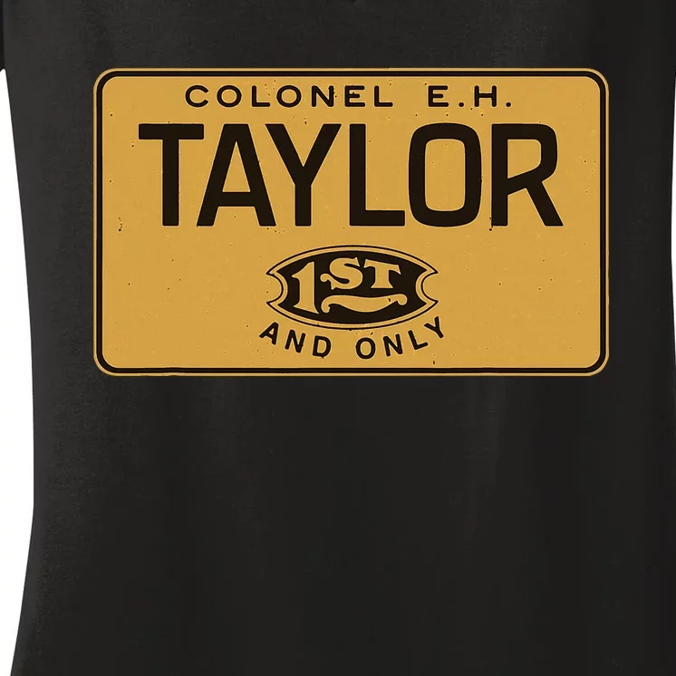 Colonel Eh Taylor Bourbon Whiskey Badge Women's V-Neck T-Shirt