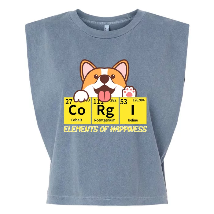 Corgi Elements Tab Of Happiness Funny For Corgi Mom And Dad Garment-Dyed Women's Muscle Tee