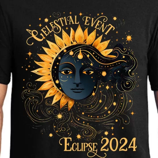 Celestial Event Total Solar Eclipse Girl April 8 2024 Pajama Set