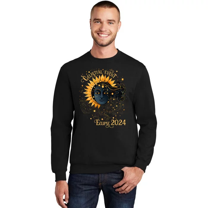 Celestial Event Total Solar Eclipse Girl April 8 2024 Tall Sweatshirt