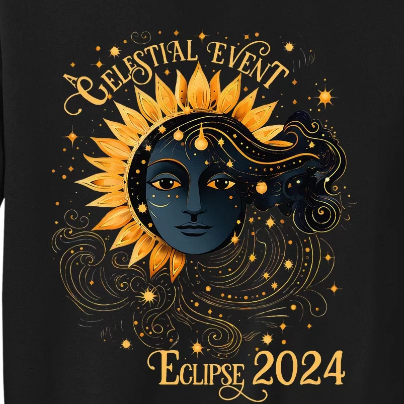 Celestial Event Total Solar Eclipse Girl April 8 2024 Tall Sweatshirt