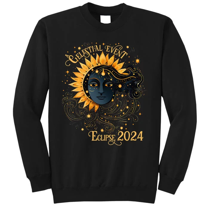 Celestial Event Total Solar Eclipse Girl April 8 2024 Tall Sweatshirt