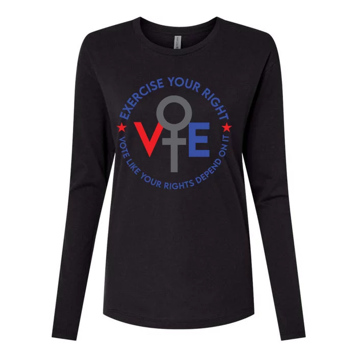 Cool Election Vote Like Your Rights Depend On It Womens Cotton Relaxed Long Sleeve T-Shirt