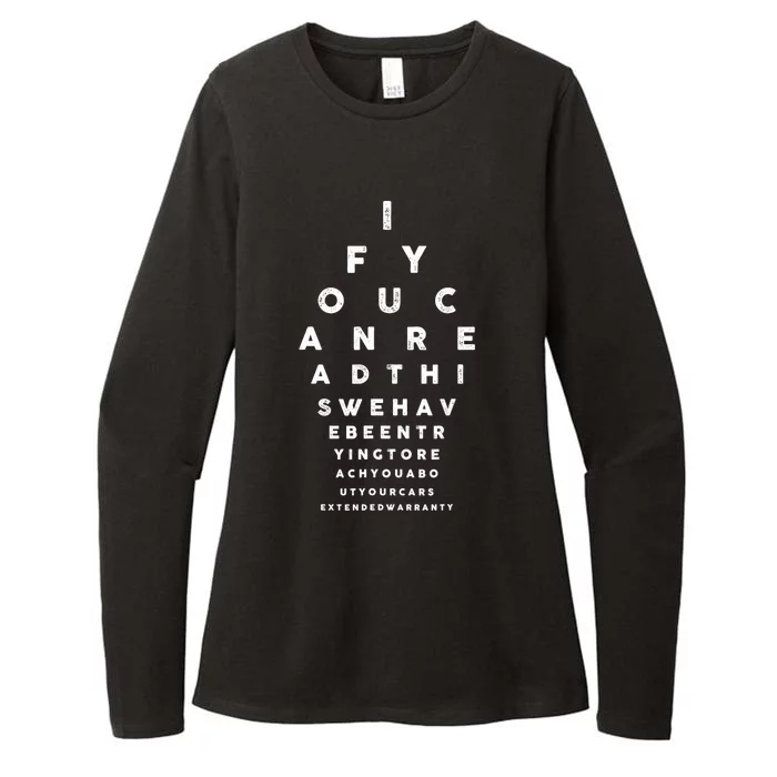 Cars Extended Warranty Eye Exam Funny Graphic Womens CVC Long Sleeve Shirt