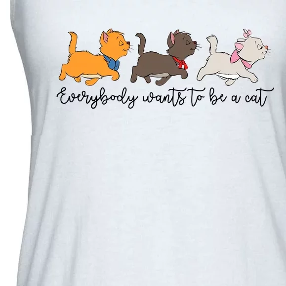 Cats Everybody Wants To Be A Cat Trip Cat Lover Funny Ladies Essential Flowy Tank