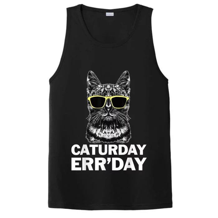 Caturday ErrDay With Sunglasses Performance Tank