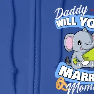 Cute Elephant Wedding Offer Daddy Will You Marry My Mommy Meaningful Gift Full Zip Hoodie