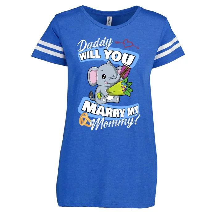 Cute Elephant Wedding Offer Daddy Will You Marry My Mommy Meaningful Gift Enza Ladies Jersey Football T-Shirt